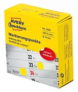Этикетки Avery Zweckform 3856 250шт на листе диаметр 19мм/70г/м2/желтый самоклей. универсальная