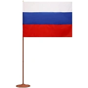 Флаг TI_напольный России, текстура дерева, вишня