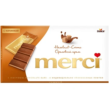 Шоколад Merci Ореховый крем, 112г