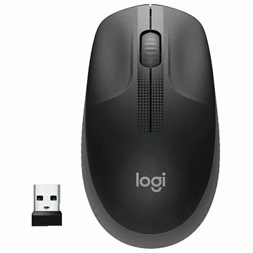 Мышь беспроводная LOGITECH M190, 2 кнопки + 1 колесо-кнопка, оптическая, черно-серая