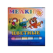 Мел школьный цветной 6 шт., Пегас