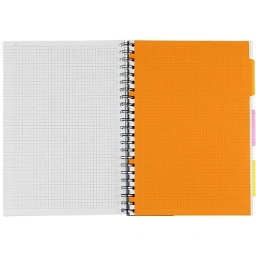 Бизнес-тетрадь 140л,кл,А4,SPIRAL BOOK Синий,евроспир,обл.пласт,раздел.84101