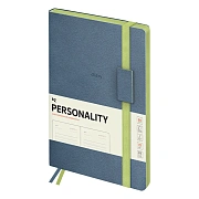 Ежедневник недатированный, B5, 136л., мягкий переплет, кожзам, BG 'Personality. Blue', синий, цветной срез, на резинке, карман