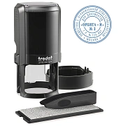 Печать самонаборная 1,5 круга, оттиск D=42 синий, TRODAT 4642 R1,5, крышка, КАССА В КОМПЛЕКТЕ, европ