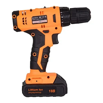 Дрель-шуруповерт безударная АККУМУЛЯТОРНАЯ, с двумя аккумуляторами 2 Ач, 18 В, ВИХРЬ ДА-18Л-2К, 72/1