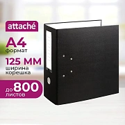 Папка-регистратор с ароч.мех. PVC без мет/уг 125мм черная,ПБП1,карм.кор