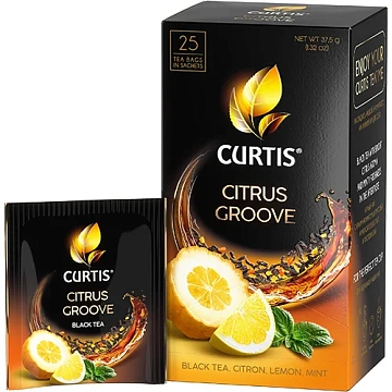 Чай Curtis Citrus Goove, черный, 25 пакетиков