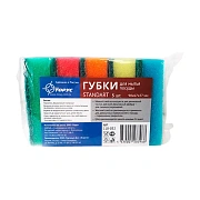 Губка Торус Standart 9х6.7х2.7см, 5шт/уп