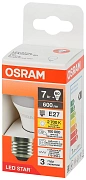 Лампа светодиодная Osram Е27 7Вт теплый свет шар