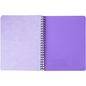 Бизнес-тетрадь А5,96л,кл,спир,пласт,тон.бл. Attache Bright colours Сиренев