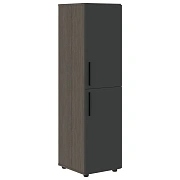 Шкаф средний узкий VMCS 40.4 Яшма черный/Дуб Сильвер 400х430х1517 VELION