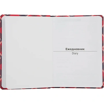 Ежедневник недатированный 7БЦ,А5,128л,резин,софт-тач,Attache Tartan,крас