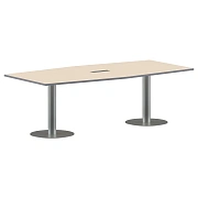 Конференц стол ПРГ-4 Клен/Алюминий 2400х1200х750