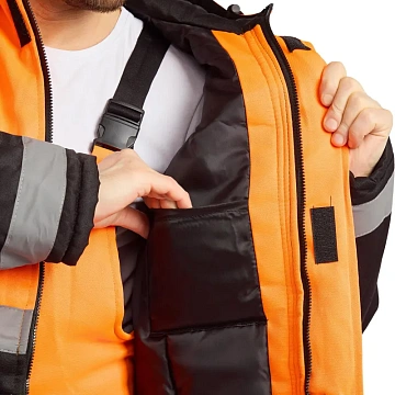 Костюм зим муж (куртка,пк) зд01 оранж/чер 104-108/170-176