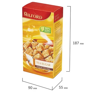Сахар кусковой тростниковый MILFORD 0,5 кг, 979