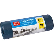 Мешки для мусора  120л OfficeClean ПВД, 70*110см, 30мкм, 10шт., прочные, многослойн., темно-синие, в