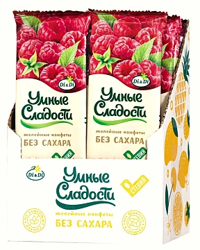 Конфеты Умные сладости желейные Малина без сахара без глютена, 90г