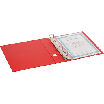 Папка на 4-х кольцах 50мм  красная Россия