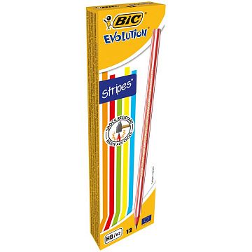 Карандаш чернографитный BIC, 1 шт., 'Evolution Stripes', HB, корпус ассорти, 918487