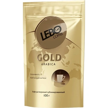 Кофе растворимый LEBO GOLD 100г пакет