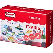 Гуашь Комус Класс ColorPics 6 цветов, 10 мл