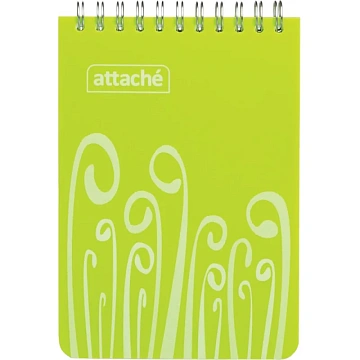 Блокнот А6,пласт обл,80л, ATTACHE FANTASY,салат