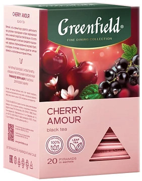 Чай Greenfield Cherry Amor (Черри Амор), черный, 20 пирамидок