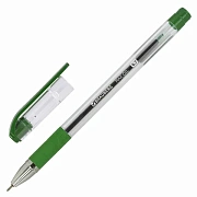 Ручка шариковая масляная с грипом BRAUBERG 'Max-Oil', ЗЕЛЕНАЯ, игольчатый узел 0,7 мм, линия письма 0,35 мм, 142144