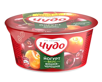 Йогурт фруктовый Чудо вишня-черешня 2%, 130г