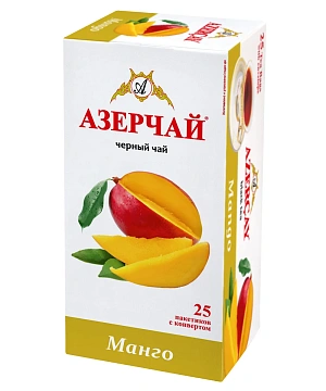 Чай Азерчай Манго, байховый, 25 пакетиков