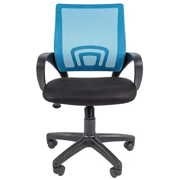 Кресло ТП 304 сетка/ткань,голубой/черный,пластик