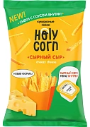 Снеки кукурузные Holy Corn Сырный сыр с вложением соуса, 30г