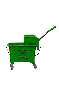 Тележка уборочная Vclean 20л, зеленая, с отжимом, IN0671
