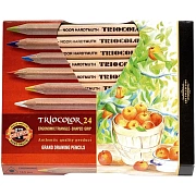 Карандаши цветные Koh-I-Noor 'Jumbo Triocolor 3151', 24цв., трехгран., утолщен., неокр. корпус, карт