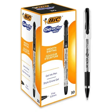 Ручка гелевая с грипом BIC 'Gelocity Stic', ЧЕРНАЯ, узел 0,5 мм, линия письма 0,29 мм, CEL1010266