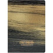 Бизнес-блокнот Gold Collection А5 96л,клетка,картон,сшивка,резинка,черный
