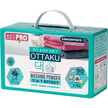 Стиральный порошок Ottaku Effect 5в1 с пятновыводителем, 2.7кг
