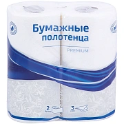 Полотенца бумажные в рулонах OfficeClean 'Premium', 3-слойные, 11м/рул., тиснение, белые, 2шт.