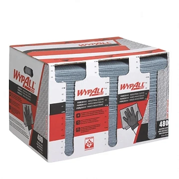 Протирочные салфетки Kimberly-Clark Wypall Forcemax 7569, листовые, 480шт, 1 слой, голубые