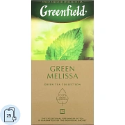 Чай GREENFIELD 'Green Melissa' зеленый с мятой и мелиссой, 25 пакетиков в конвертах по 1,5 г