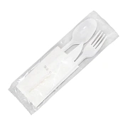 Набор одноразовых приборов П Полимер белый, 5 предметов