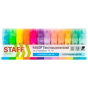 Набор текстовыделителей 12 ЦВЕТОВ, STAFF EVERYDAY HL-707, 6 неоновых цветов + 6 пастельных цветов, л