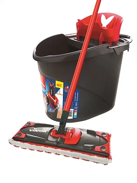 Набор для уборки Vileda Ультрамакс швабра со сборной ручкой и ведром с отжимом, 45 x 29 x 28см
