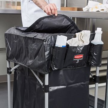 Крышка для тележки Rubbermaid полотняная, для тележки X-Cart 150л, черная, 1889863