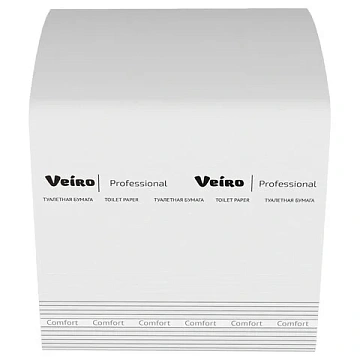 Туалетная бумага листовая Veiro Professional Comfort 2 слоя, 250 листов, белая, TV201