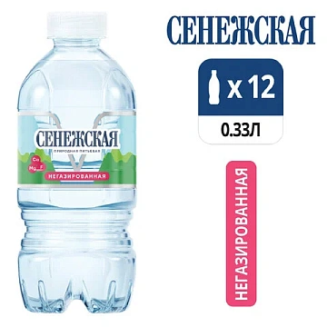 Вода Сенежская питьевая негазированная, 330мл x 12 шт