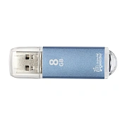 Флеш-диск 8 GB, SMARTBUY V-Cut, USB 2.0, металлический корпус, синий, SB8GBVC-B