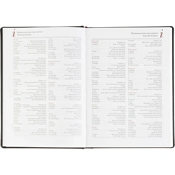 Ежедневник датированный 2026 А5+ VELVET черный 3-123/04