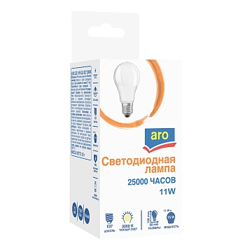 aro Лампа светодиодная E27 3000K Led 11Вт груша
