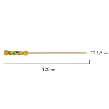 Пики для канапе бамбуковые 'Мексика', 12 см, 100 шт., КП, 138289
